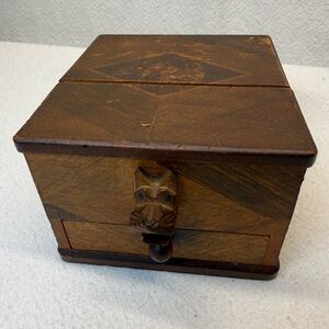 Inlaid Wood Cigarette Dispenser VTG 1930’s-1950’s Scotty Terrier Japanese Made